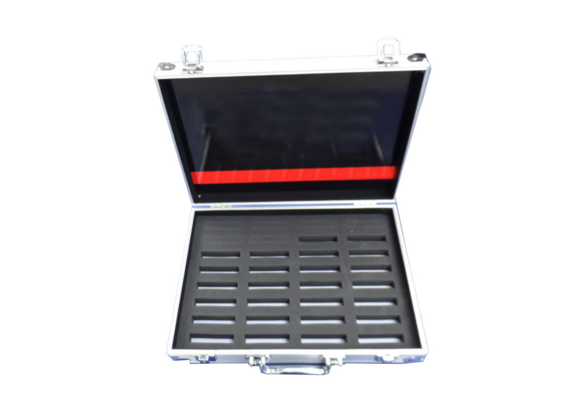 Handle granite stone quartz aluminum box portable stone sample display suitcase