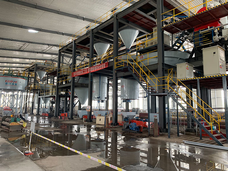 Wet type silica sand processing line