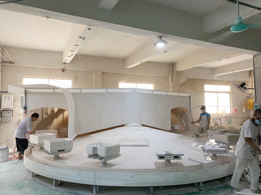 Glazing machine for art basin