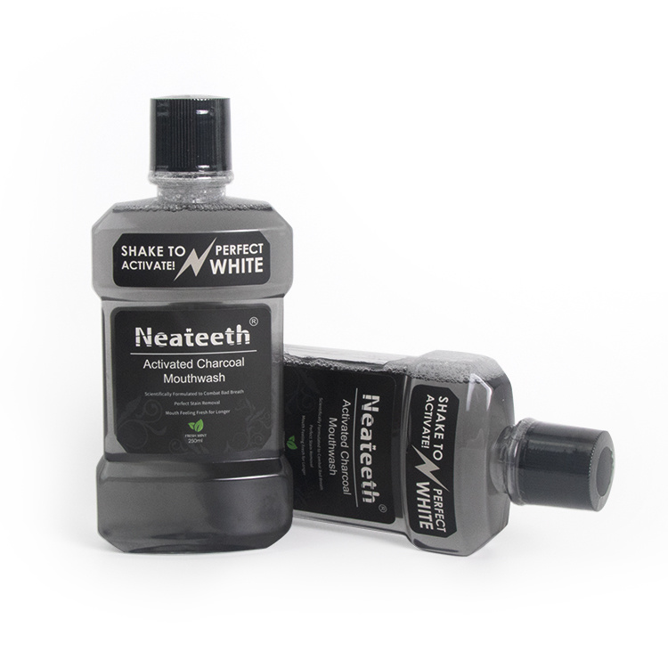 Neateeth 250ml Bain de Bouche Blanchissant les Dents au Charbon Actif à l'Huile de Coco