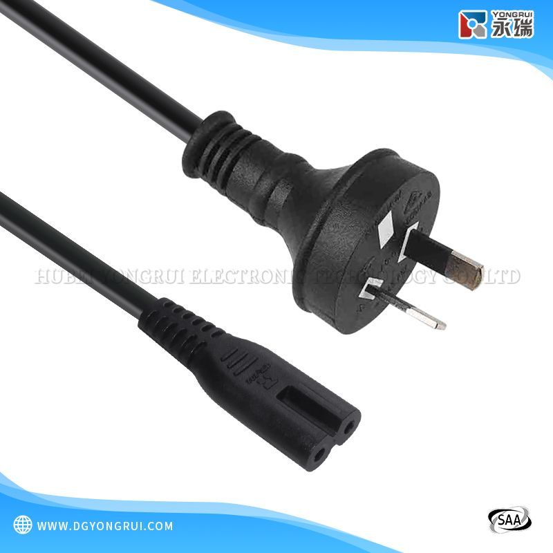 Australian SAA Standard Two-Prong Plug with C7 Power Cord