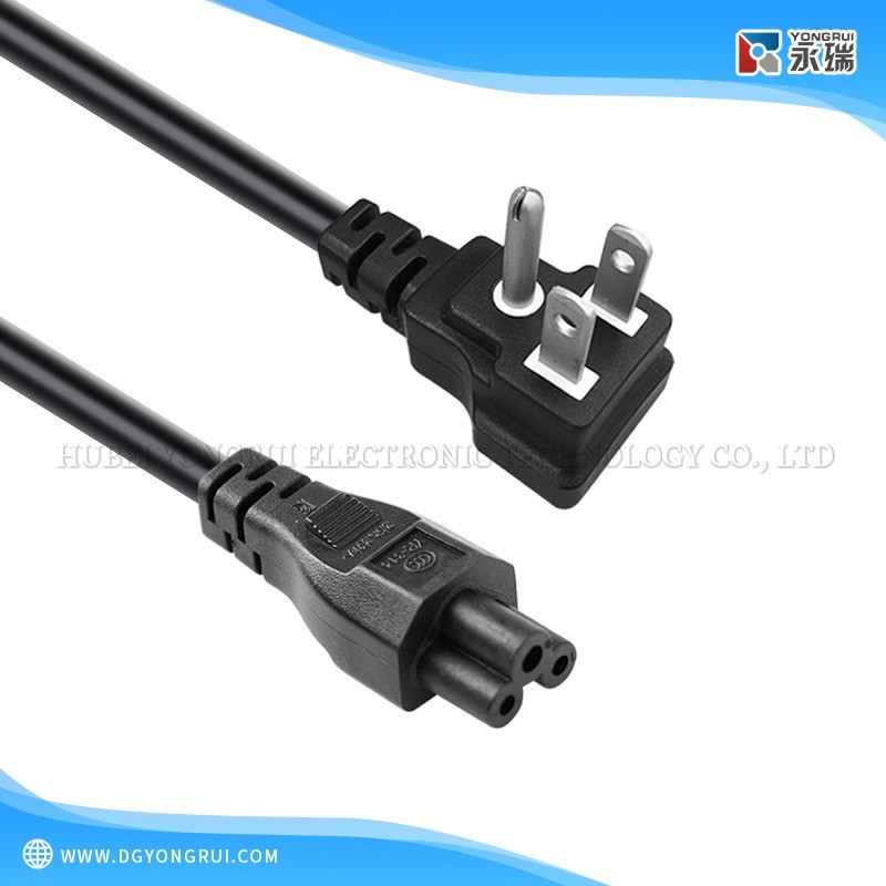 PSE Standard Japanese Type B Three-Prong Plug with C5 Power Cord