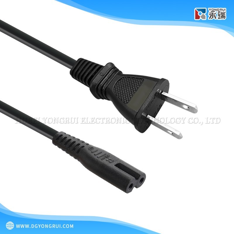 PSE Standard Japanese Type A Two-Prong Plug with C7 Power Cord