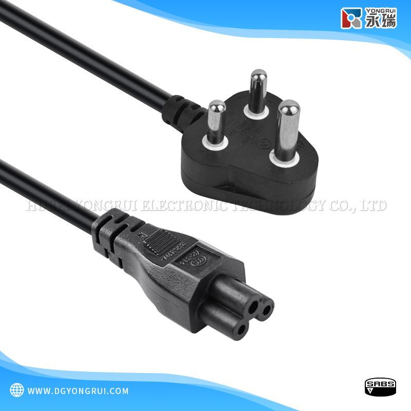 South African SABS Standard Type M Plug with C5 Power Cord