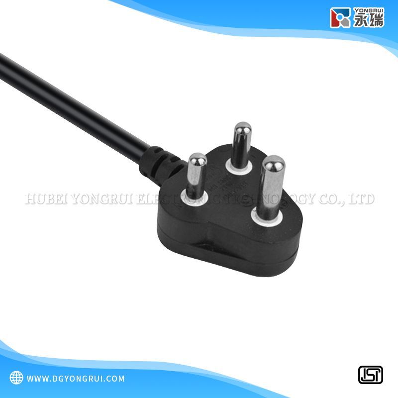 Indian ISI Standard Three-pin Type M Power Cord Plug