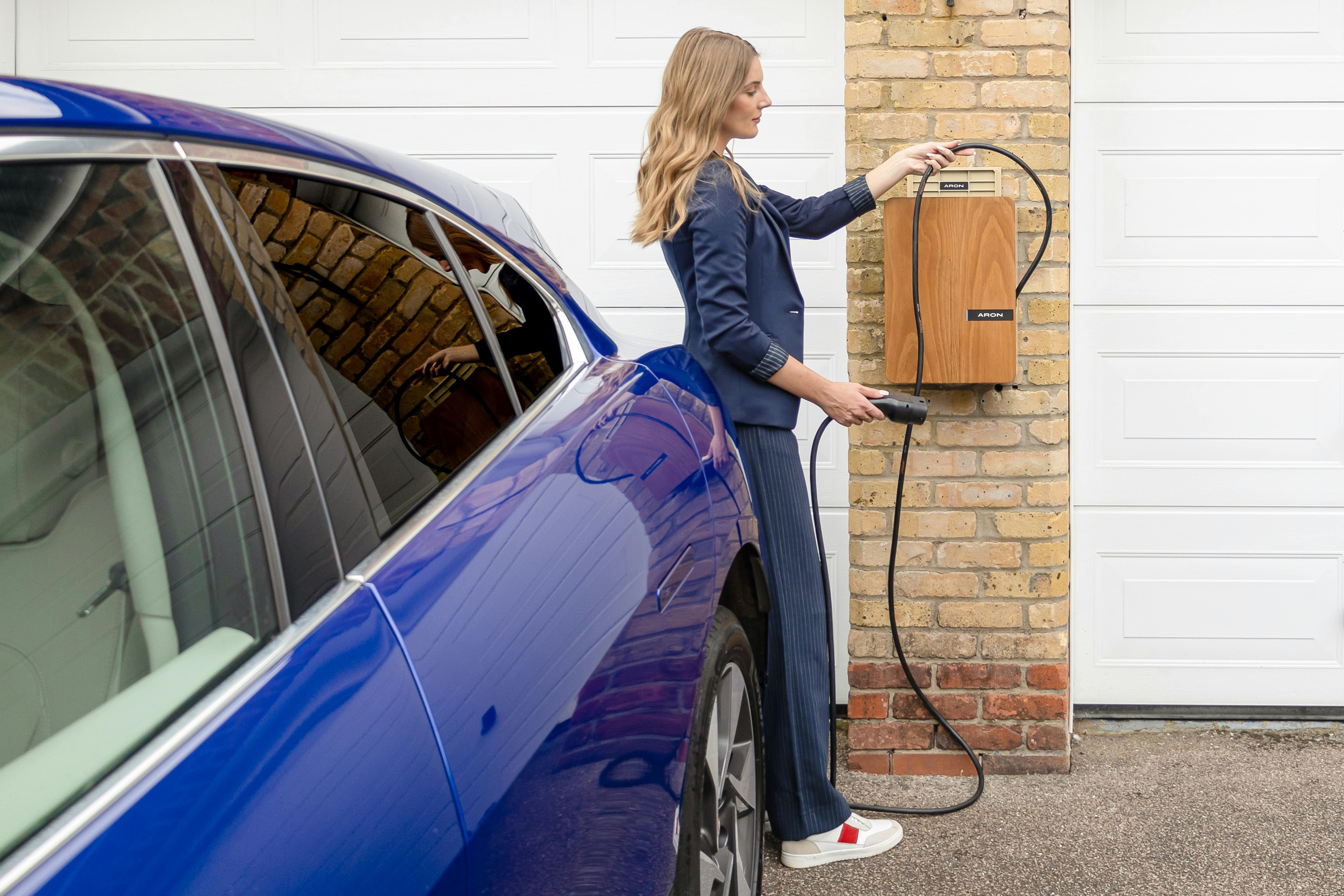 Wall-mounted charging cable