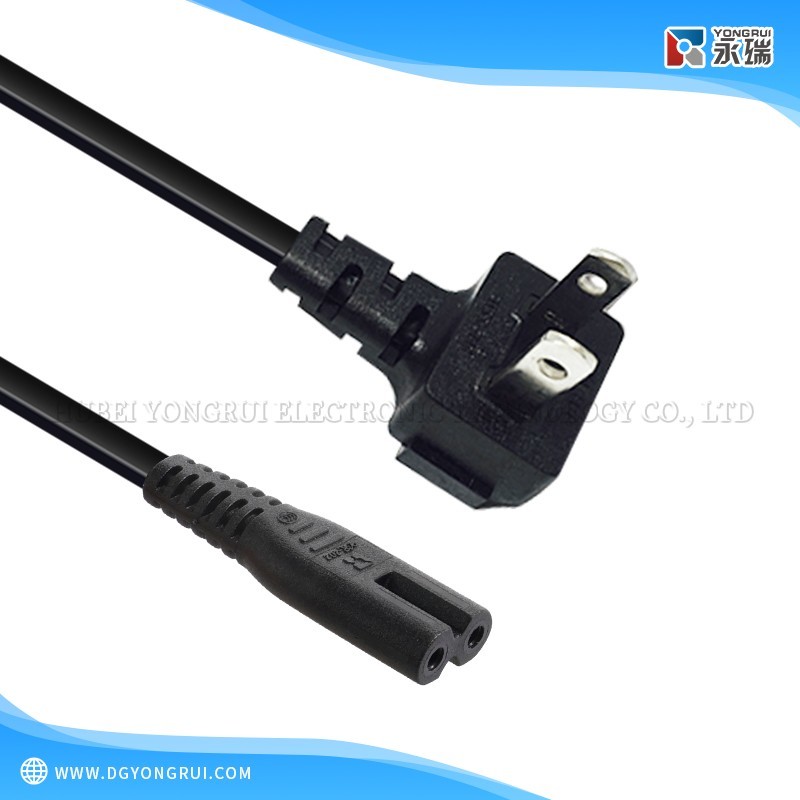 PSE Standard Japanese Type A Two-Prong Plug with C7 Power Cord