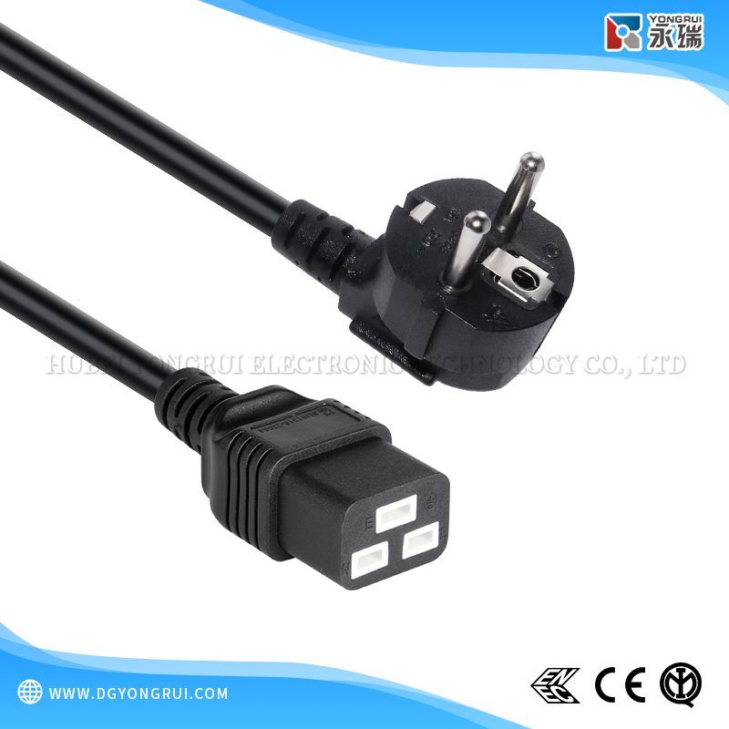 Italian IMQ Standard CEE 7/7 SCHUKO Plug to C19 Power Cord