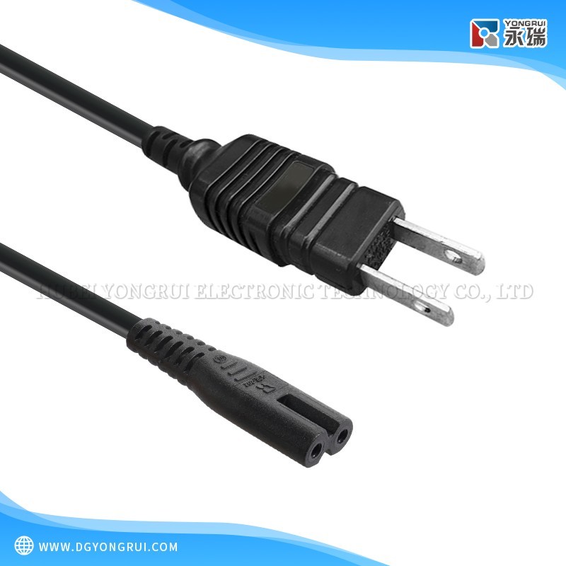 PSE Standard Japanese Type A Two-Prong Plug with C7 Power Cord