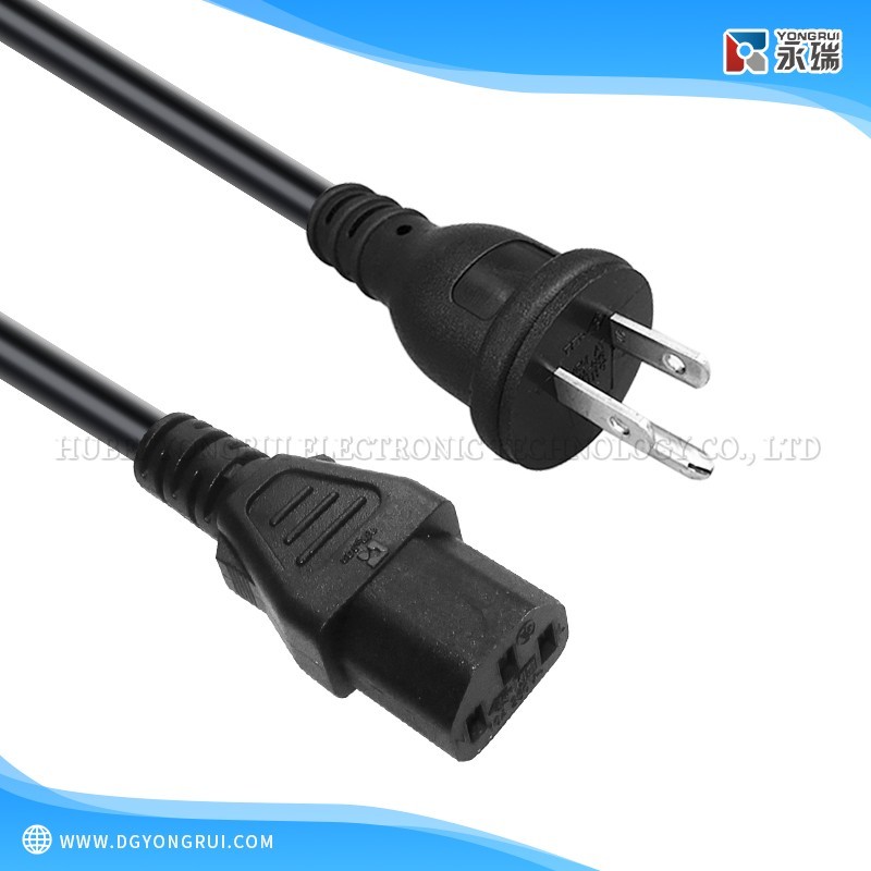 PSE Standard Japanese Type B Three-Prong Plug with C13 Power Cord