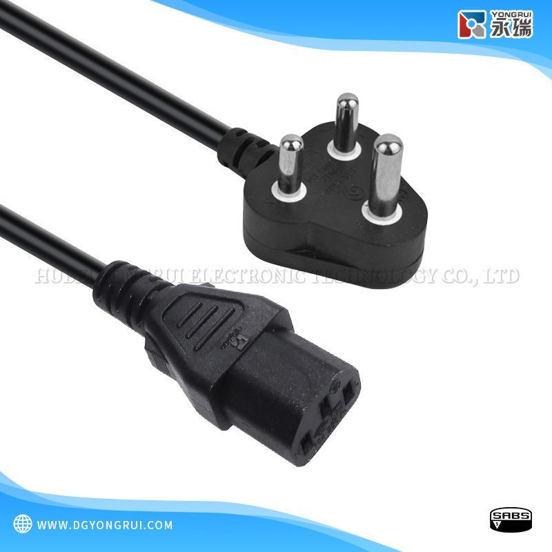South African SABS Standard Type M Plug with C13 Power Cord