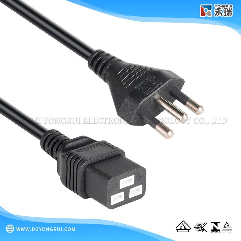 Brazilian INMETRO Standard Type N Plug with C19 Power Cord