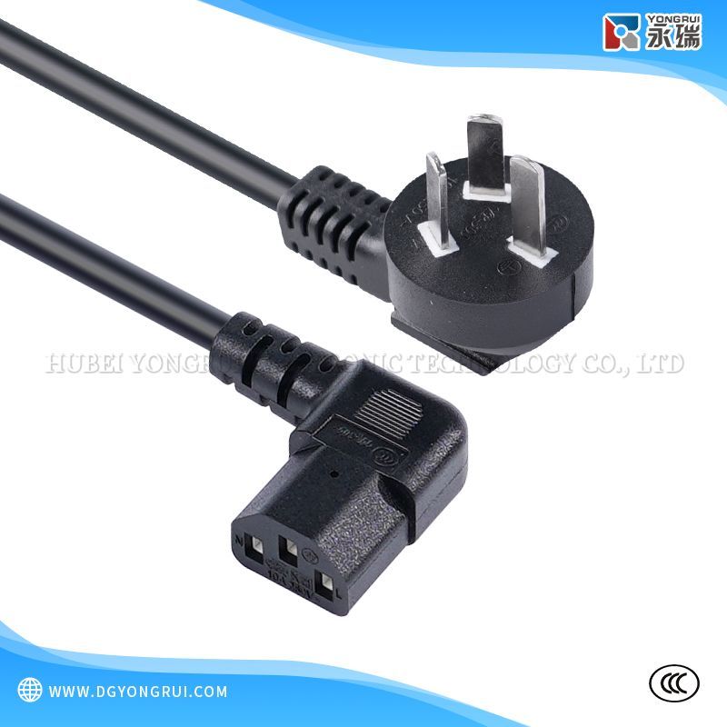 CCC China 3-Pin Plug with Angled C13 Power Cord