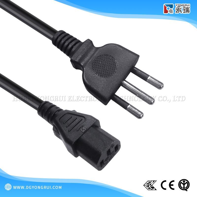 Italian IMQ Standard Type L Plug to C13 Power Cord