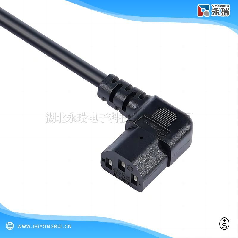 瑞士SEV认证 弯头品字尾C13 电源线连接器