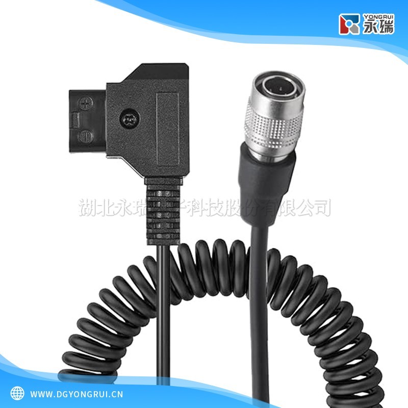 D Tap 转 4 针公头盘绕电源线