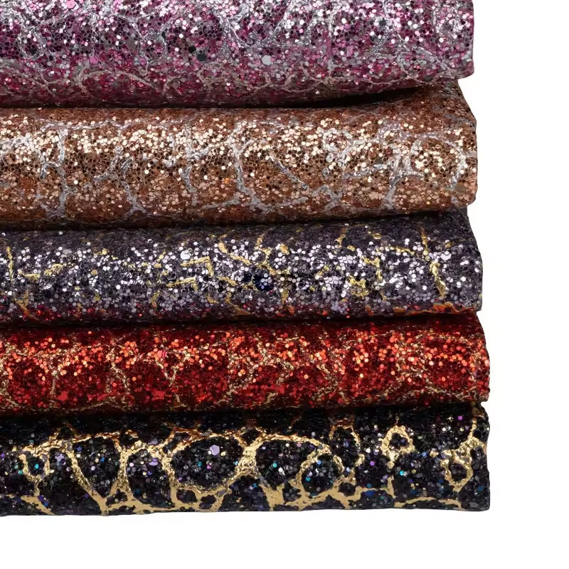 2024 New Arrival Synthetic Leather Glitter Faux Leather for Notebooks