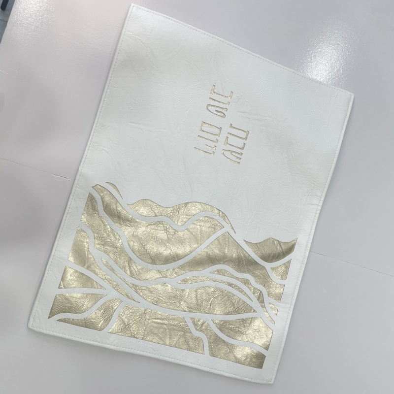 Jewish Shabbat Challah Bread Covering Cover PU Leather
