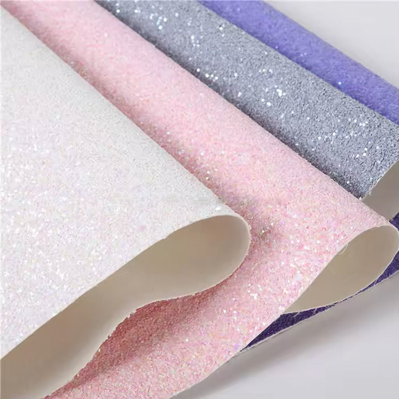 2024 New Glitter PU Synthetic Leather Glitter Fabric for Notebooks