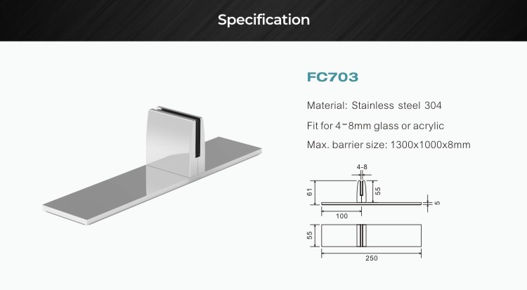 Barrier Glass Clamp