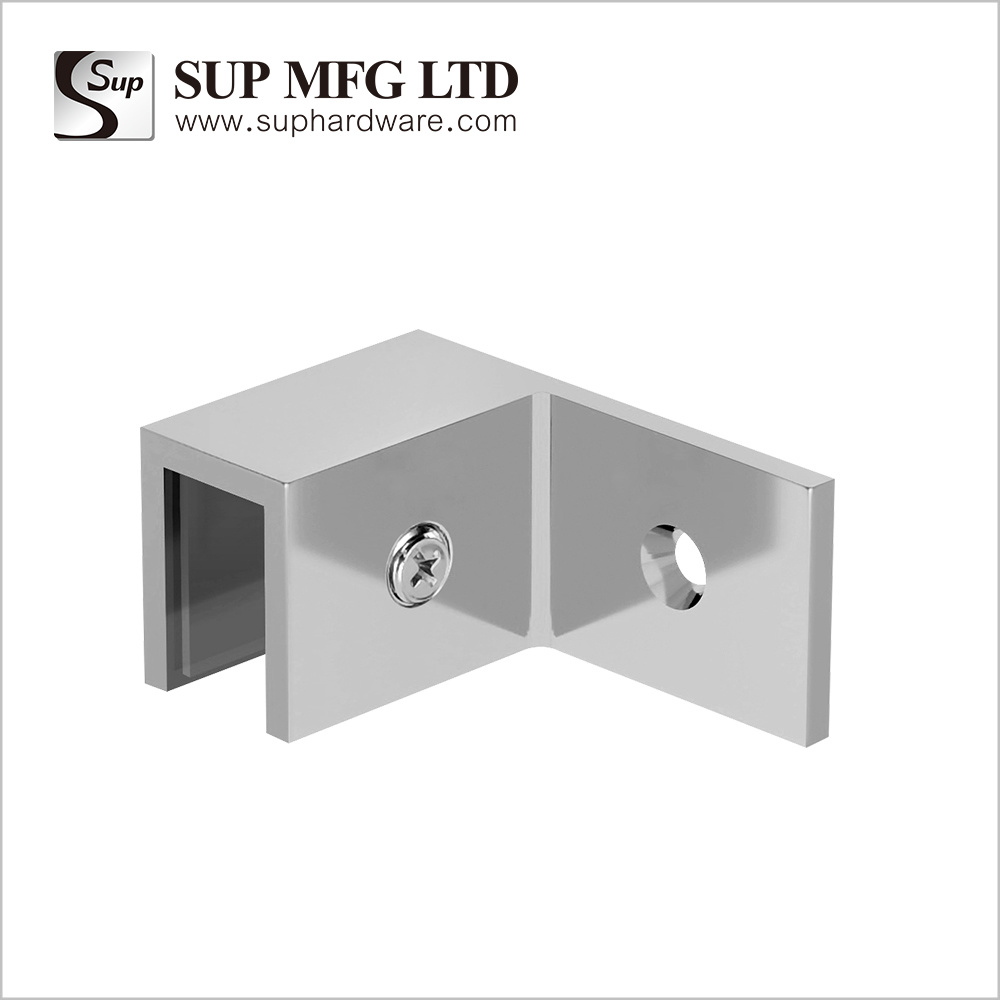FC601L Bathroom glass door brass support corner