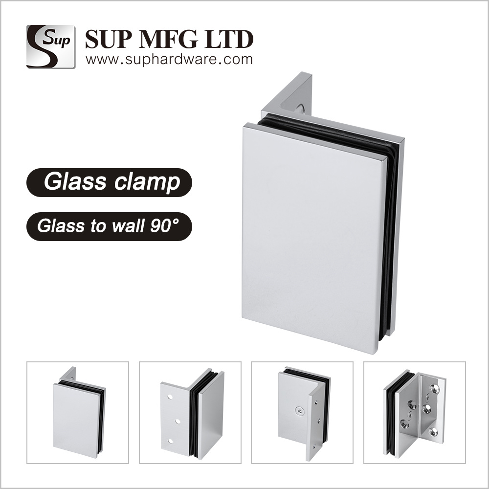 FC411-L Brass glass clamp bathroom shower door glass fixed clip