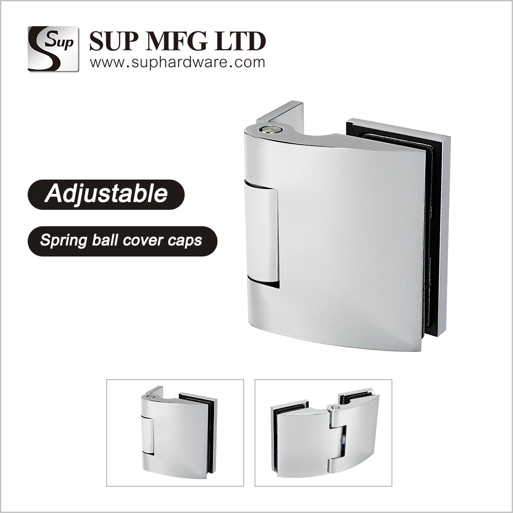 GHWC10X Adjustable bifold shower hinge with spring ball cover caps