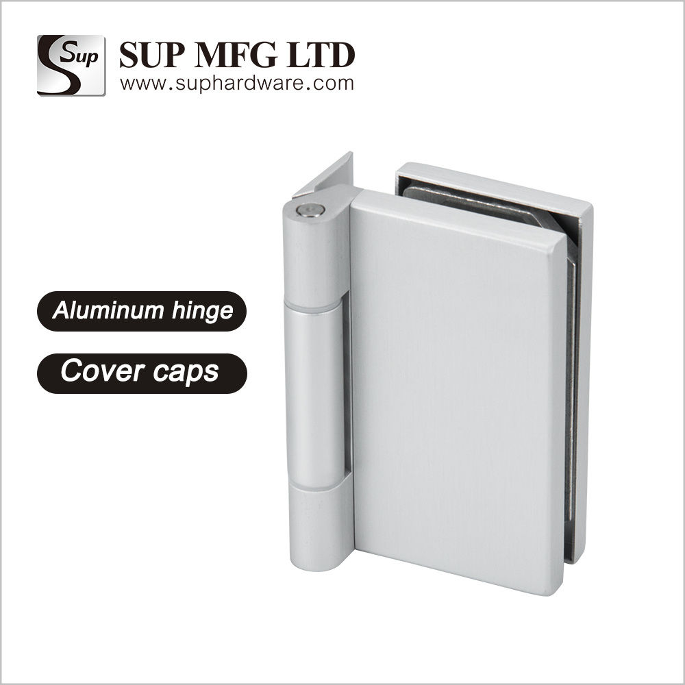 WH-07 Glass door clamp hinge with cover aluminum alloy hinge