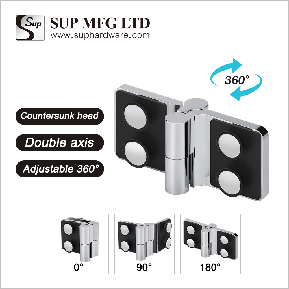 GHLC360-180RC Lift-off shower hinge countersunk head with cover plates