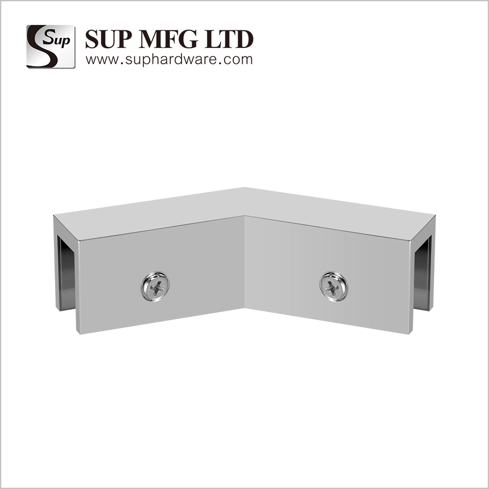 SR215 Bathroom glass door brass support corner