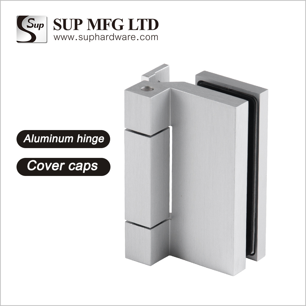 WH-05 Glass door clamp hinge with cover aluminium alloy hinge