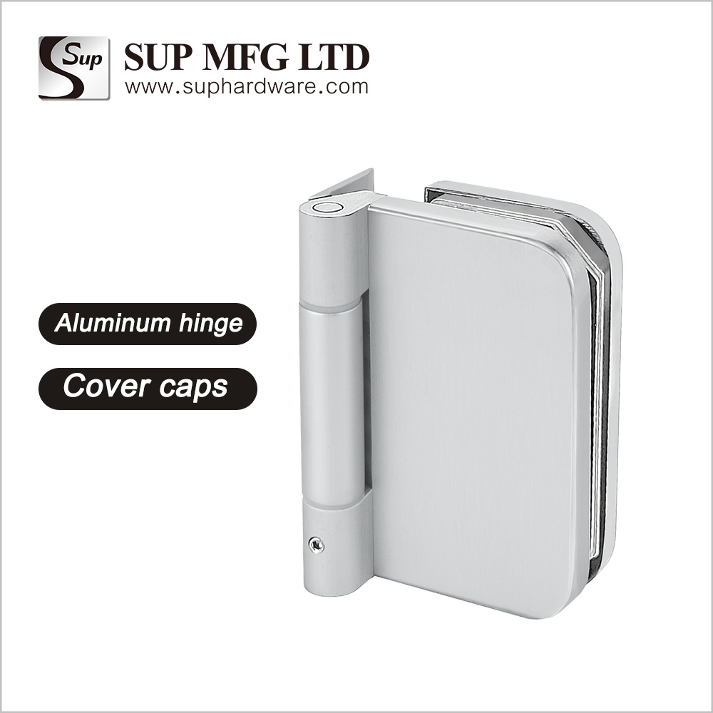 WH-06 Aluminum hinge display cabinet glass door clamp with cover