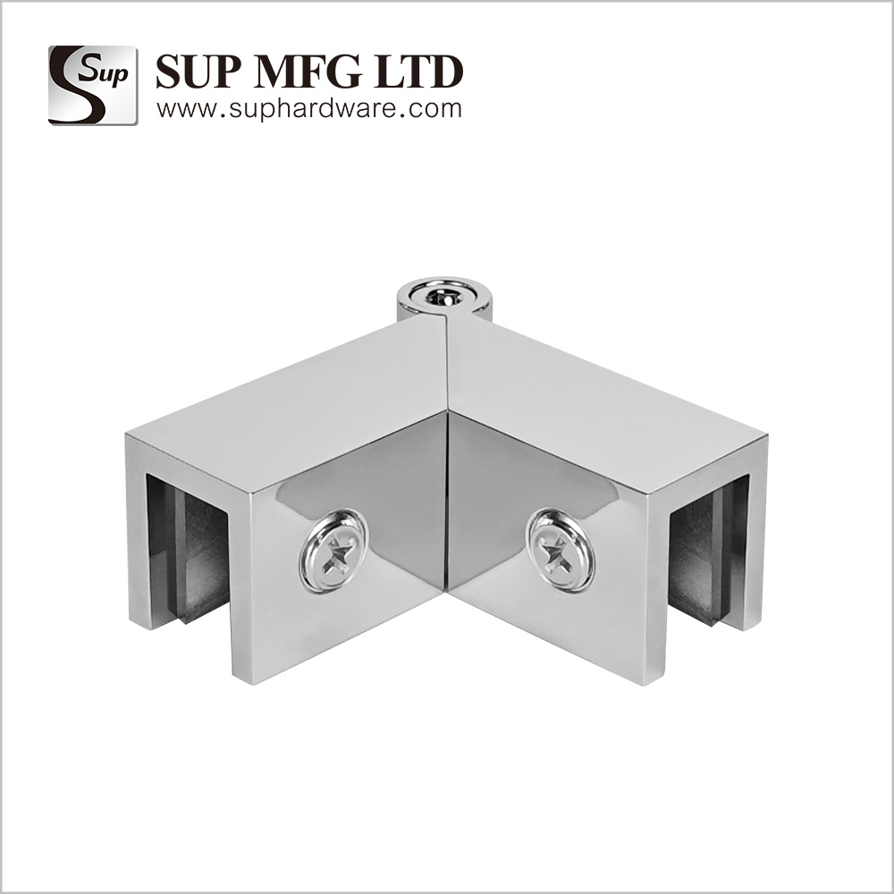 FC600 Bathroom adjustable glass door brass support corner