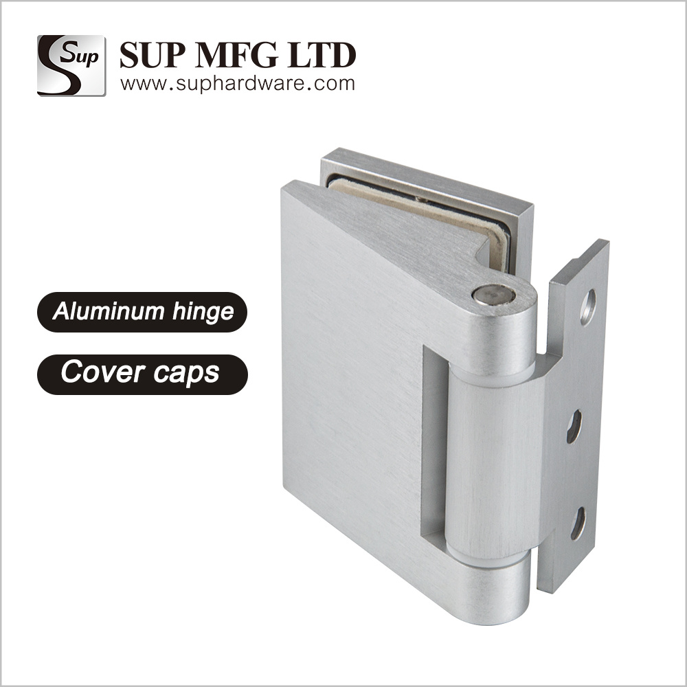 WH-08 Aluminium alloy glass door hinge glass door clamp with cover