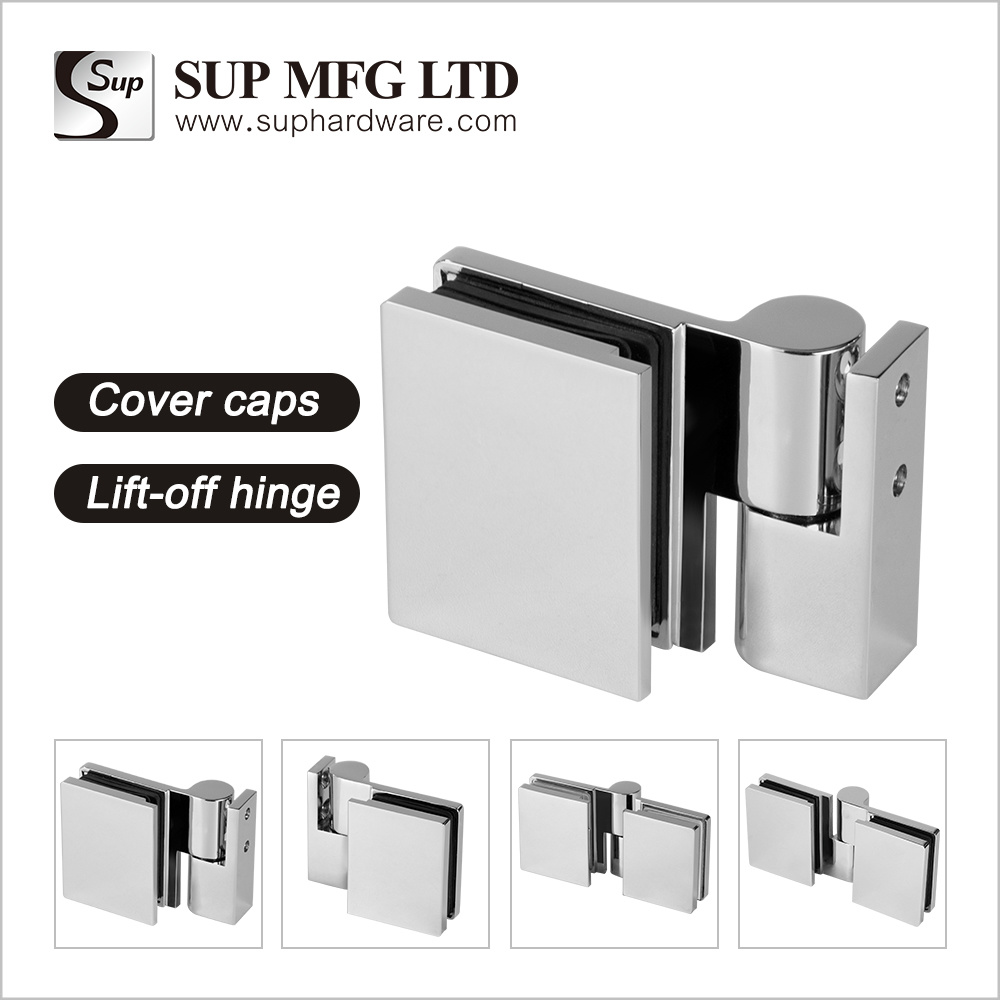 GHLC11X-1 Lift-off shower hinge brass glass door hinge with cover caps