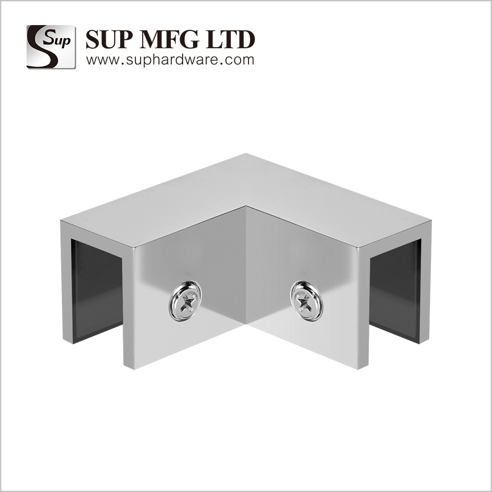 SR210 Bathroom glass door brass support corner