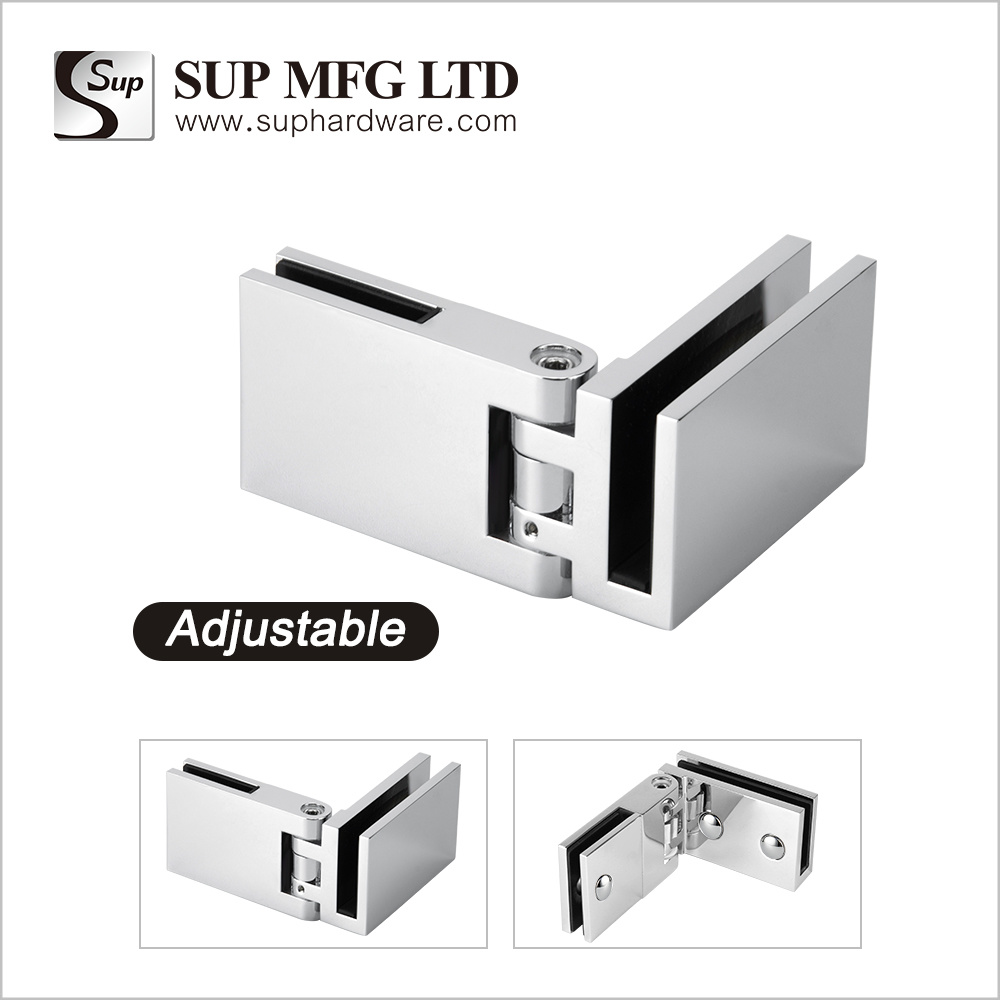 GH1204 Spring shower adjustable brass glass door hinge