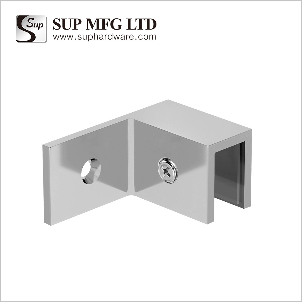 FC601R Bathroom glass door brass support corner
