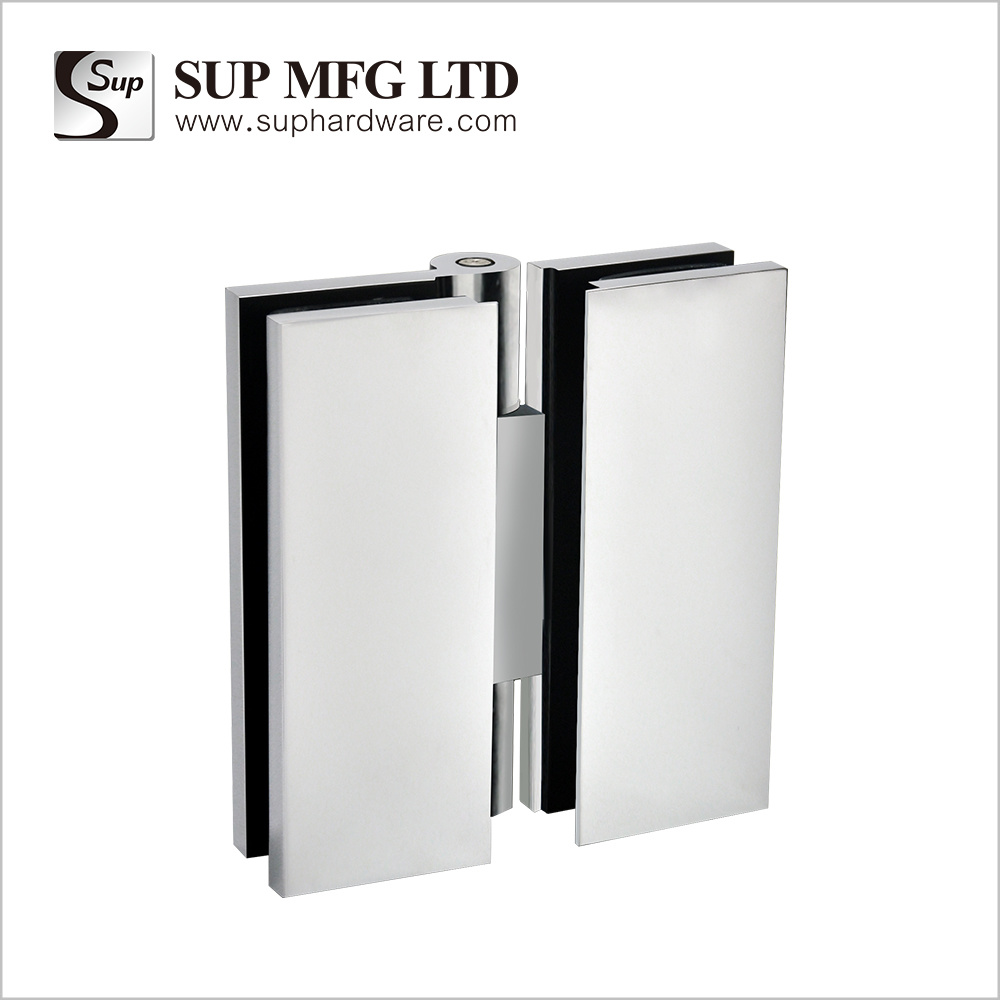 Folding glass door right angle glass to glass brass bi-fold shower hinge with covers GHWC502