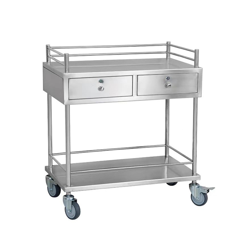 Stainless steel medication changing cart