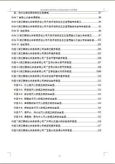 武漢聯德化學品有限責任公司突發環境事件應急預案