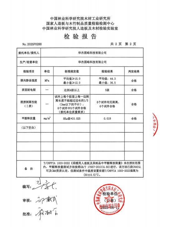 2025.5【浸渍胶膜纸细木工板】HENF级检测报告