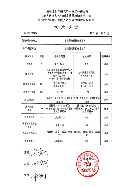 2025.4【浸渍胶膜纸饰面细木工板】检测报告