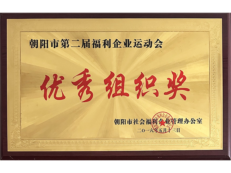 朝阳市第二届福利企业运动会优秀组织奖