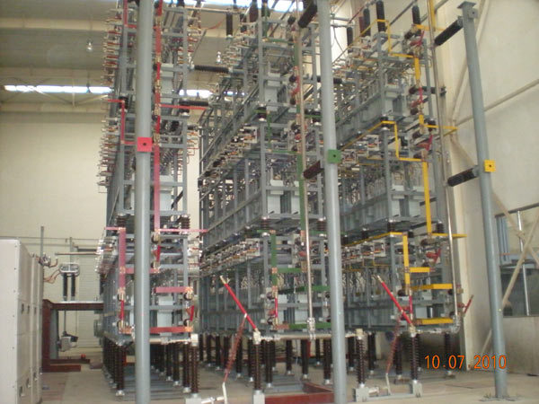 Capacitor tower operating in Taikai Transformer Company