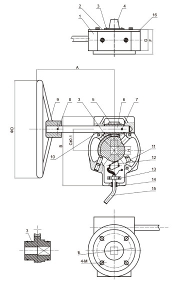 Butterfly Valve c/w Signal Gearbox- Grooved End