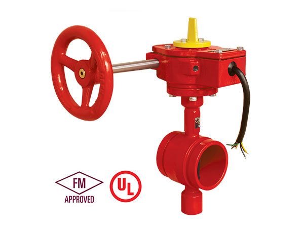 300PSI Grooved Butterfly Valve with Signal Gearbox Tamper