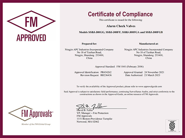 FM Alarm Valve FM Alarm Valve