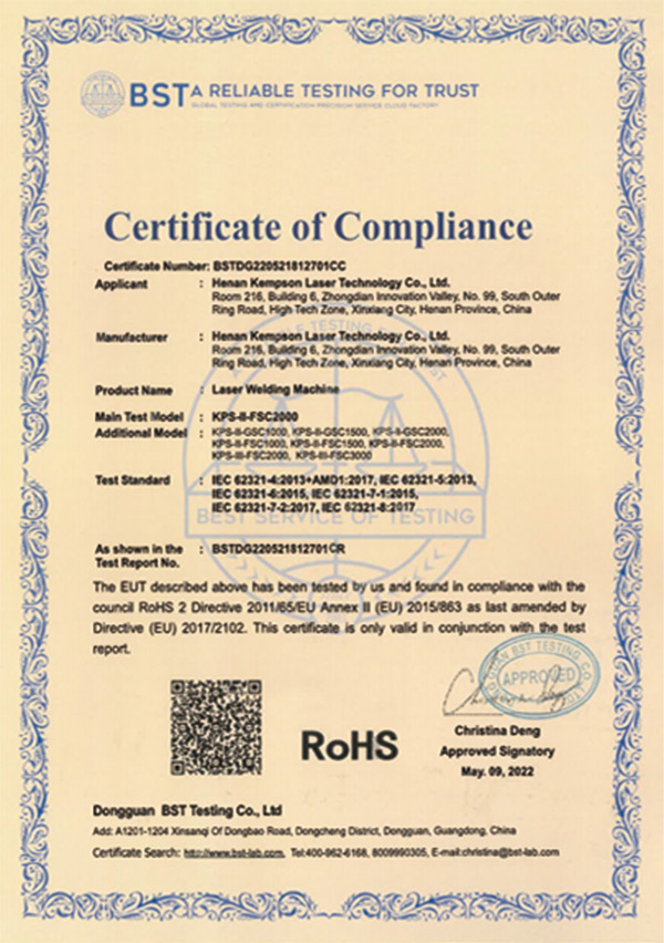 Certificates