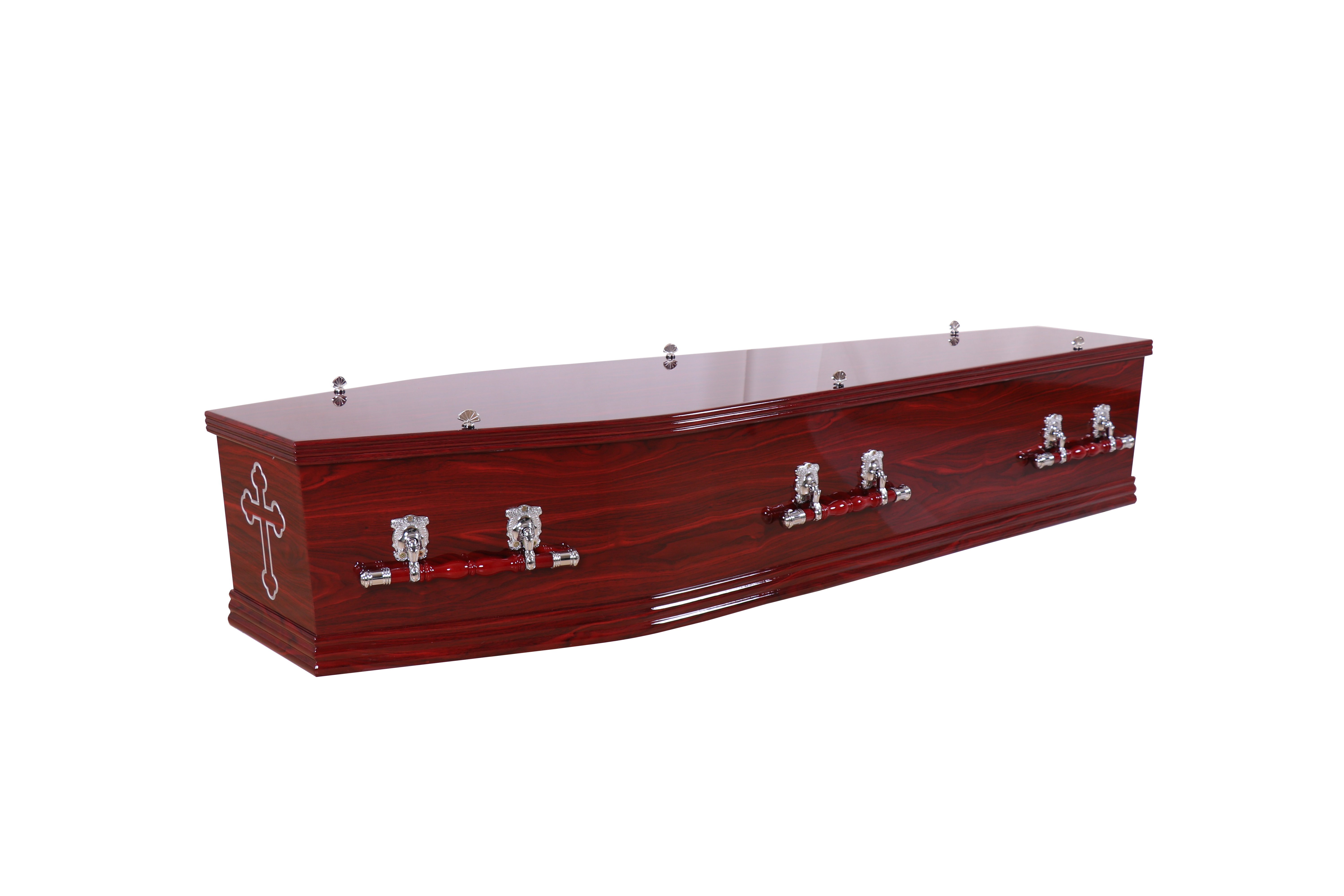 FLATLID ROSEWOOD WITH SILVERCROSS- SHELL